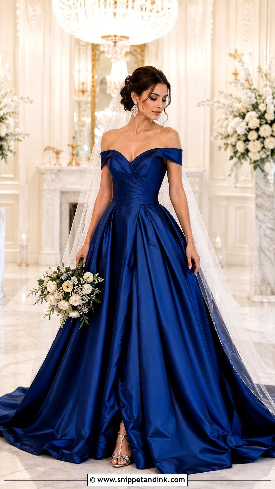 Sapphire Blue Wedding Gown - Snippet and Ink - 25 Blue Wedding Gowns