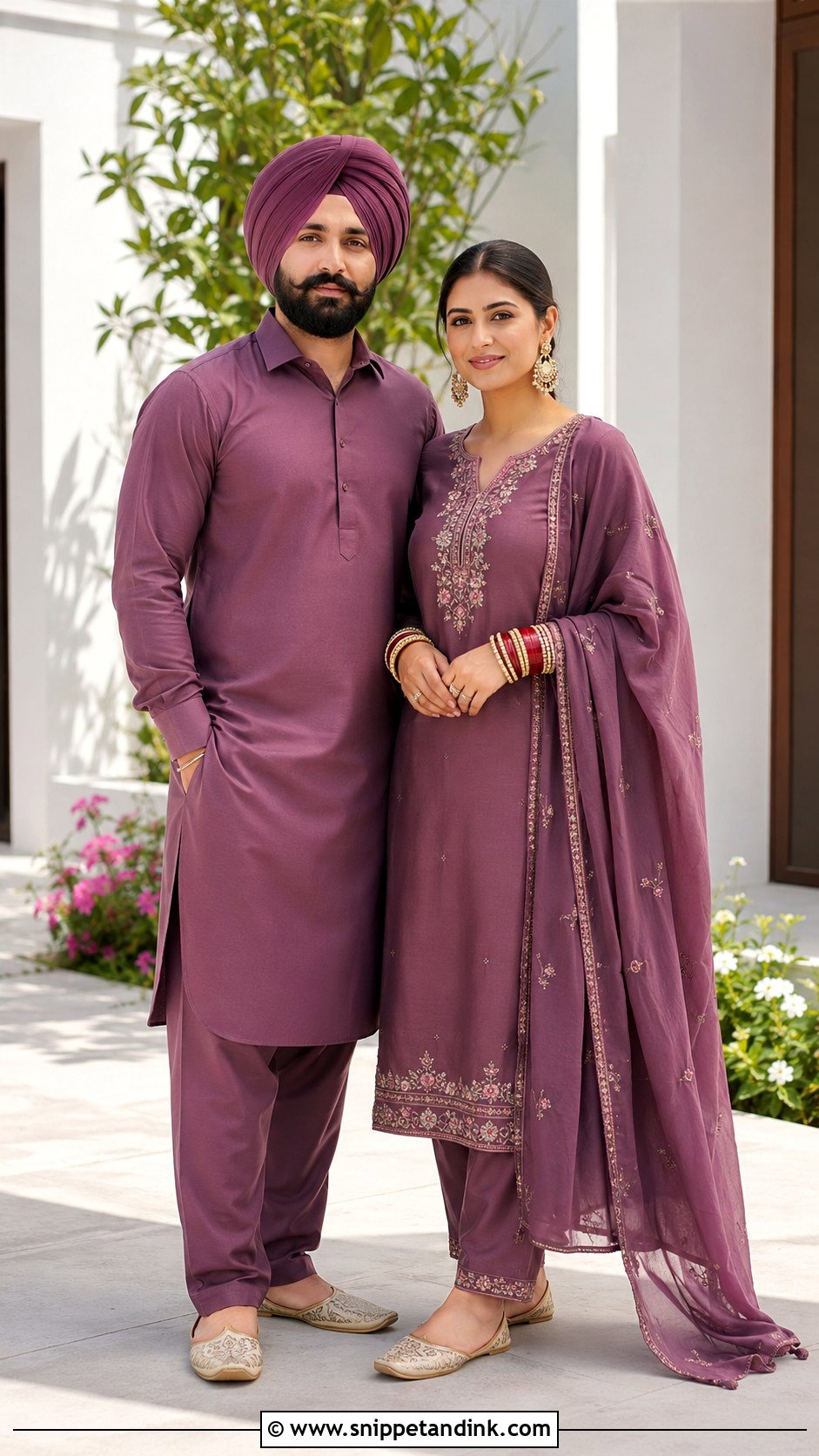 Sardar Sardarni Matching Kurta Suit - Snippet and Ink - 30 Sardar Sardarni Couple Ideas