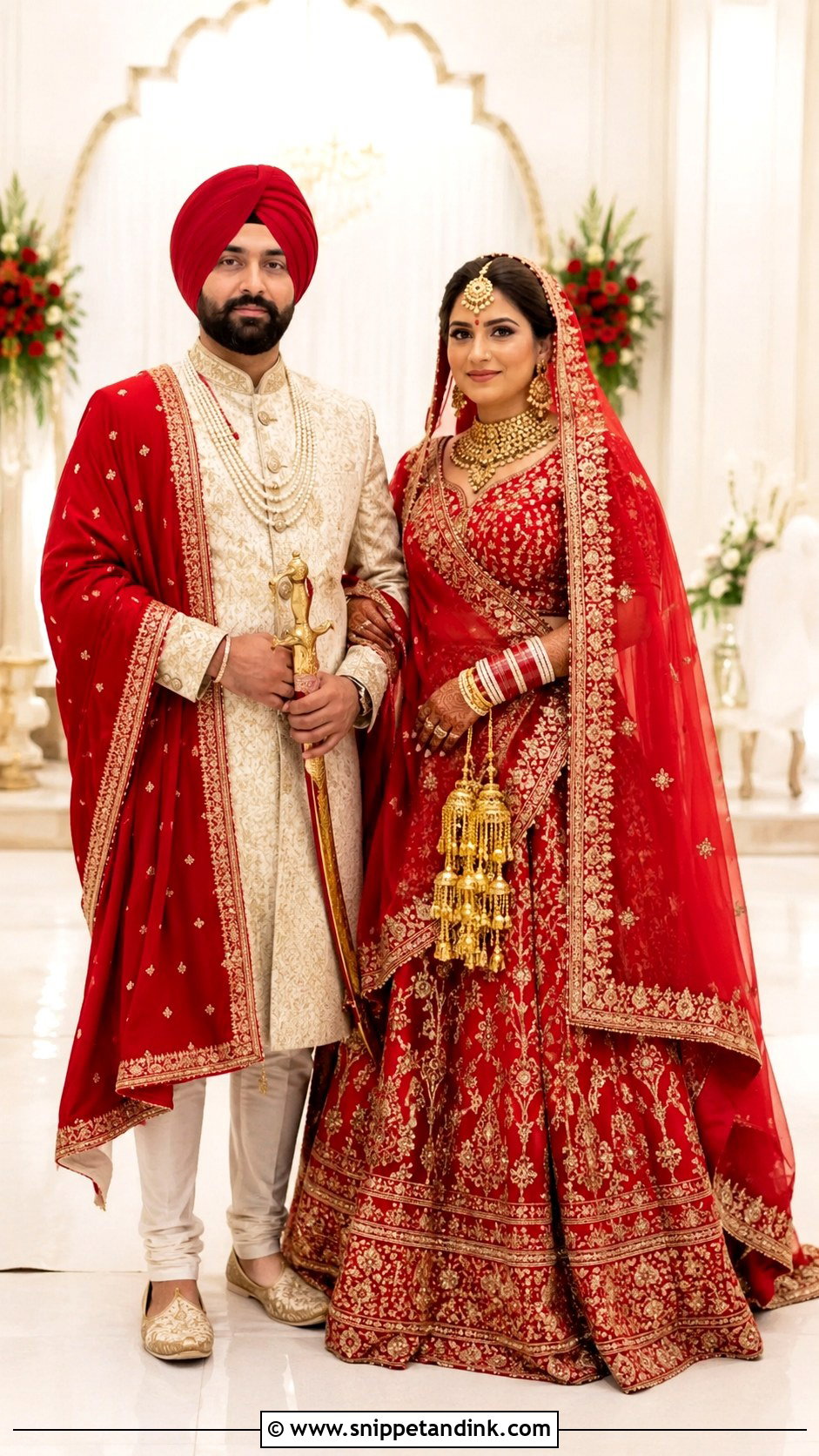 Sardar Sardarni Red Outfit - Snippet and Ink - 30 Sardar Sardarni Couple Ideas