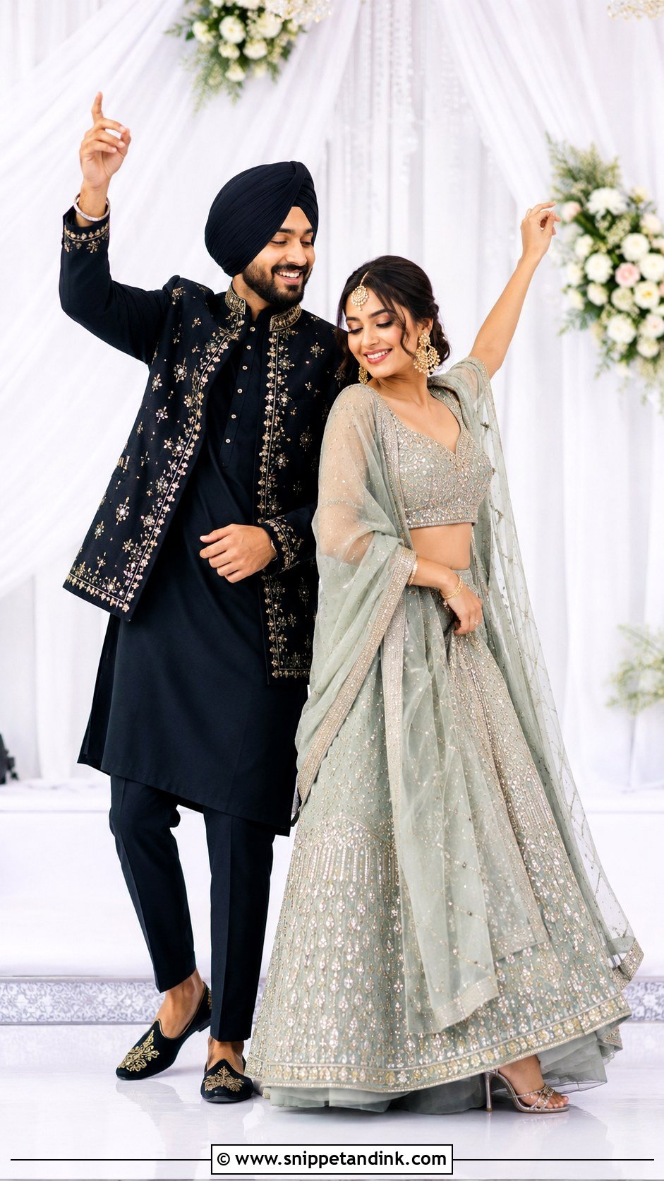 Sardar Sardarni Sangeet Outfit - Snippet and Ink - 30 Sardar Sardarni Couple Ideas