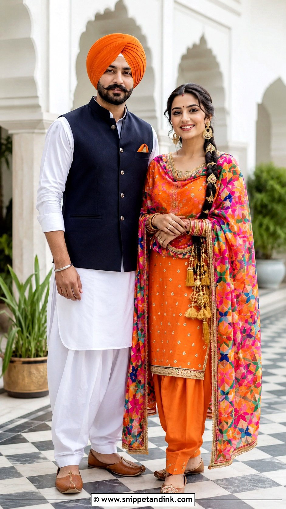 Sardar Sardarni Traditional Punjabi Outfit - Snippet and Ink - 30 Sardar Sardarni Couple Ideas