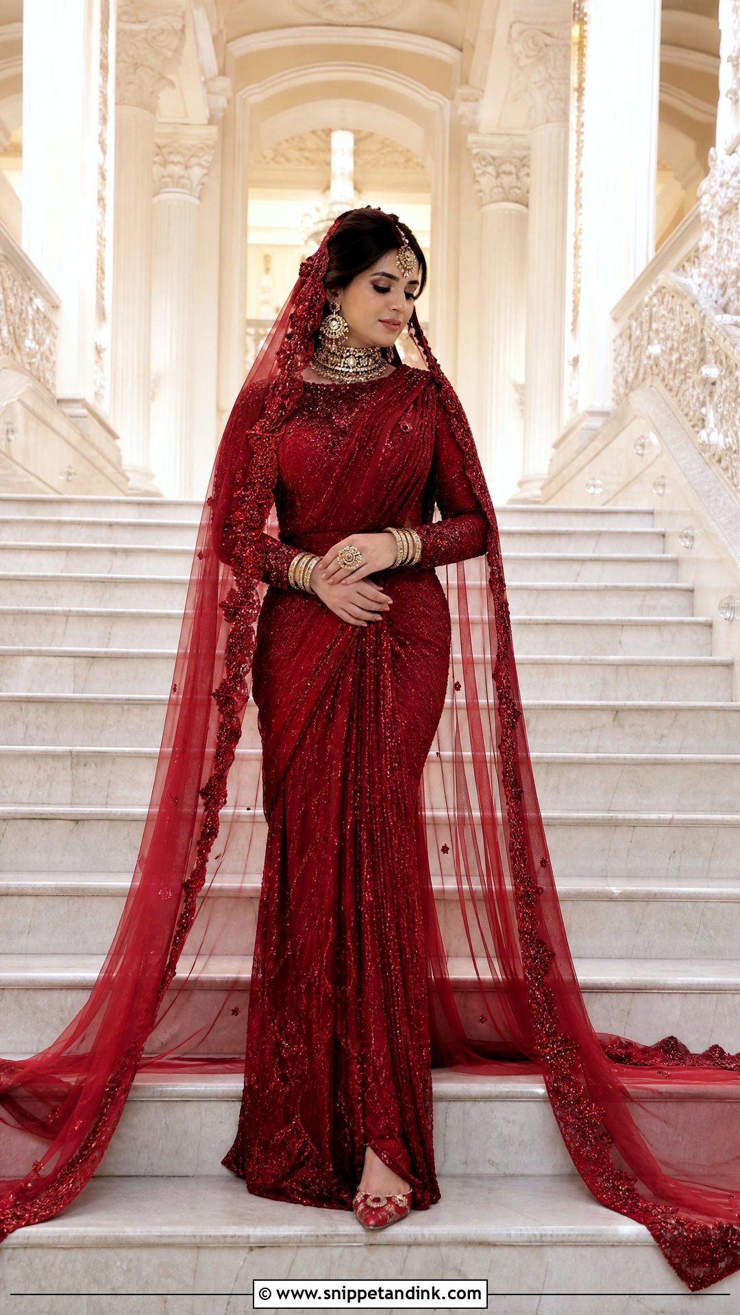 Saree Gown Bridal Look - Snippet and Ink - 25 Royal Indian Brides Ideas