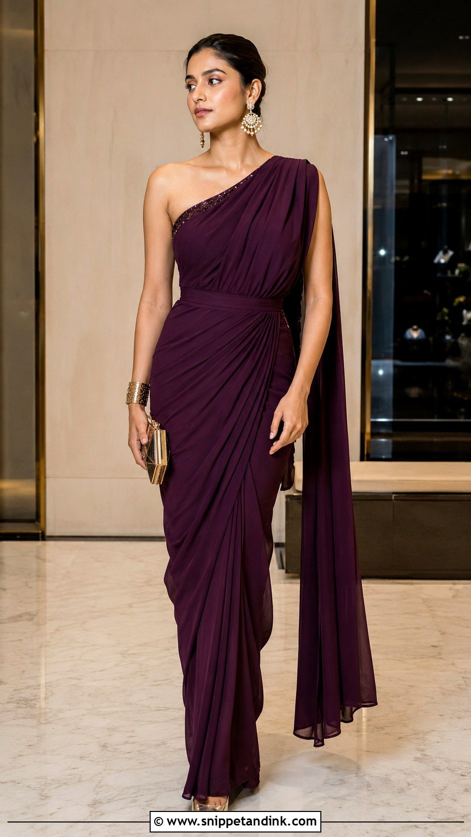 Saree Gown For Cocktail - Snippet and Ink - 20 Indian Wedding Dress Styles