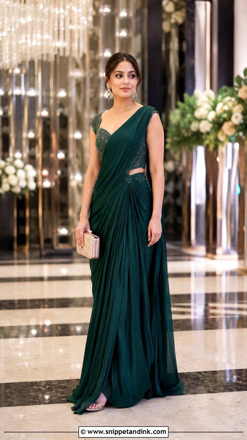 Saree Gown For Reception - Snippet and Ink - 25 Modern Indian Wedding Outfits Sisters