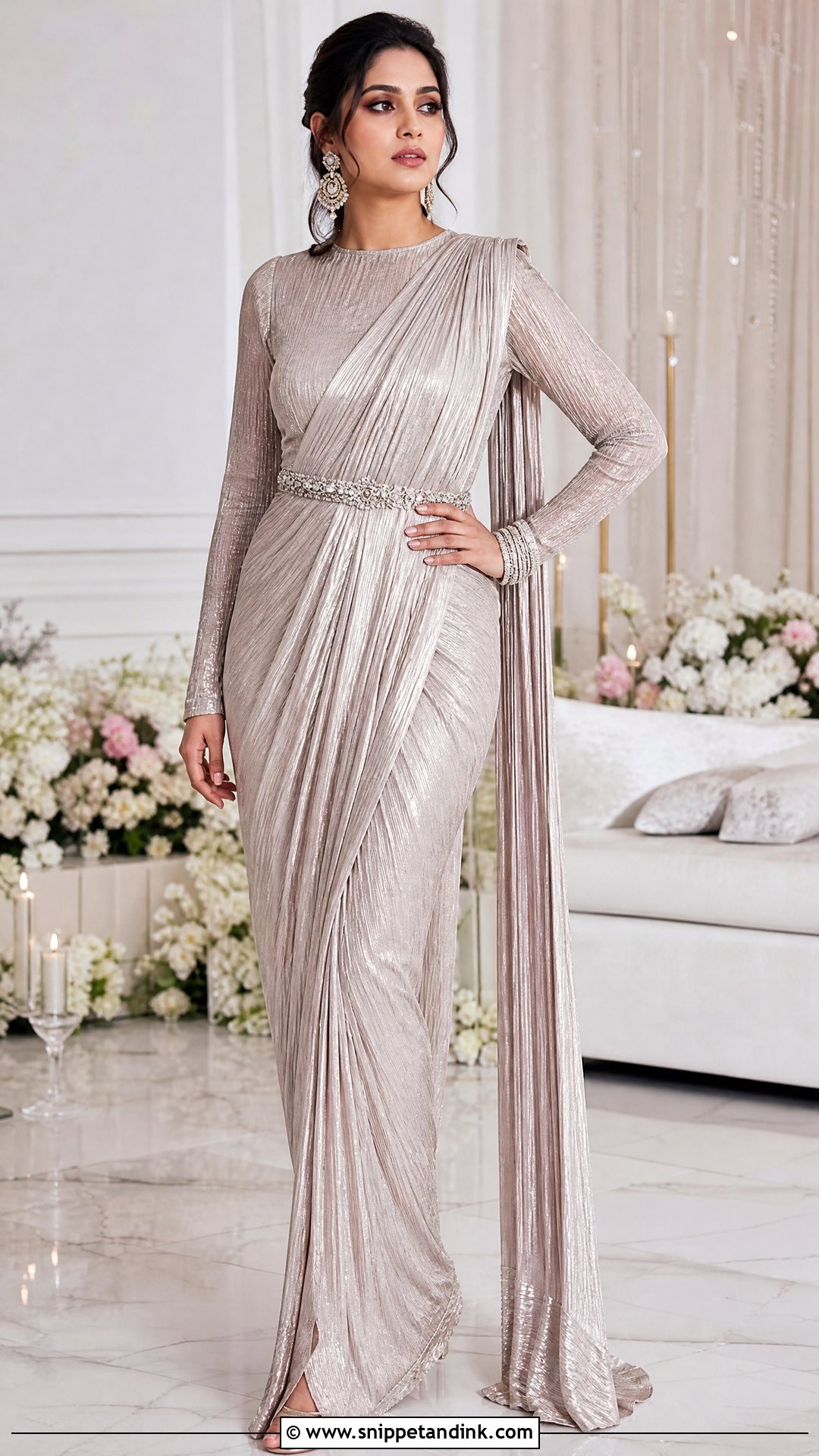 Saree Gown Sangeet Outfit - Snippet and Ink - 25 Bridal Sangeet Outfit Indian Weddings Ideas
