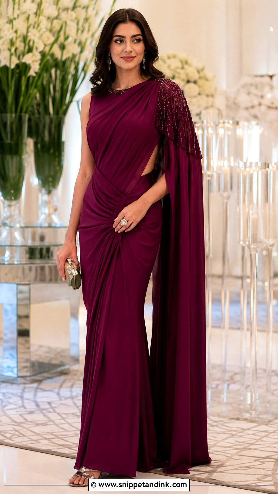 Saree Gown for Indian Wedding Reception - Snippet and Ink - 20 Indian Wedding Dress for Women Ideas