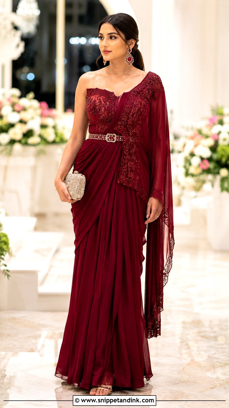 Saree Indo Western Gown For Indian Wedding - Snippet and Ink - 20 Indo Western Gowns Indian Weddings