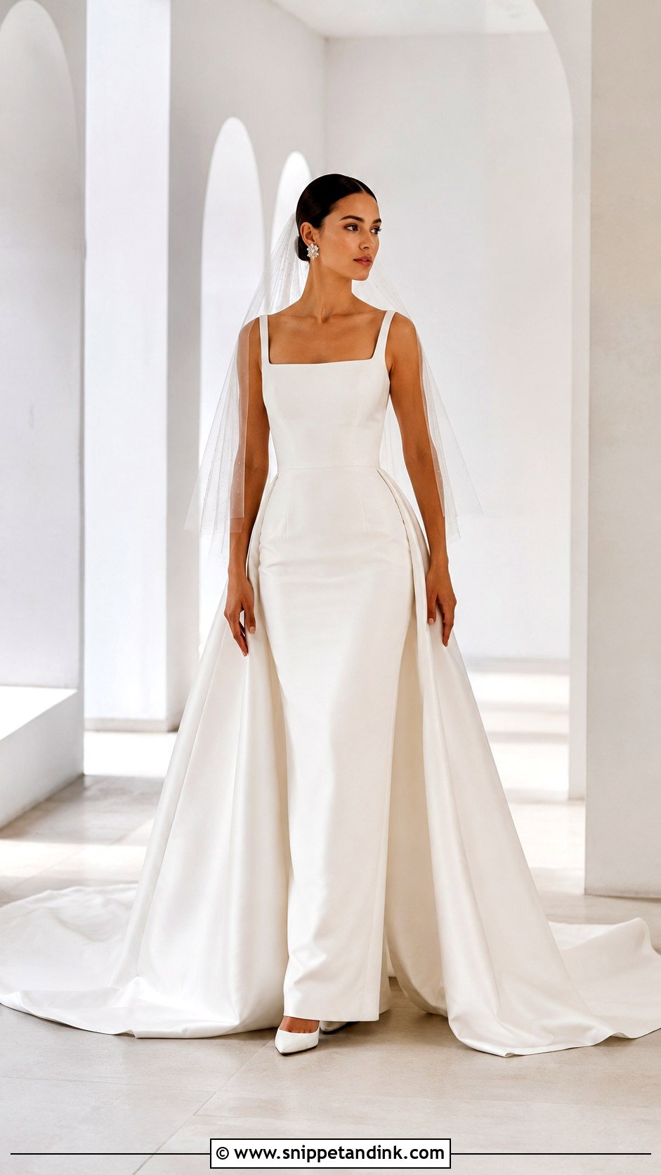 Satin 2in1 Wedding Dress With Detachable Train - Snippet and Ink - 20 2in1 Wedding Dress Ideas