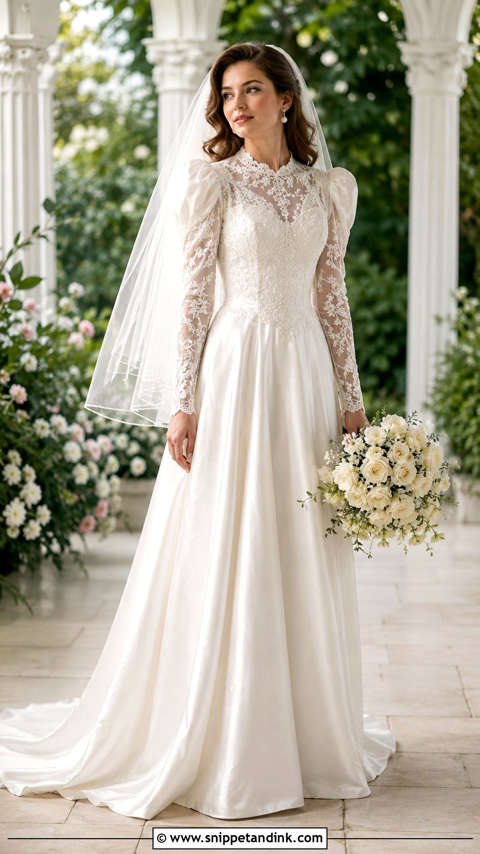 Satin A Line 1982 Wedding Dress - Snippet and Ink - 20 1982 Wedding Dresses