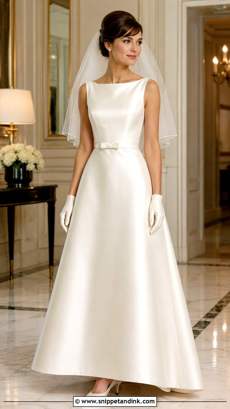 Satin A Line 60s Wedding Dress - Snippet and Ink - 20 60s Wedding Dresses