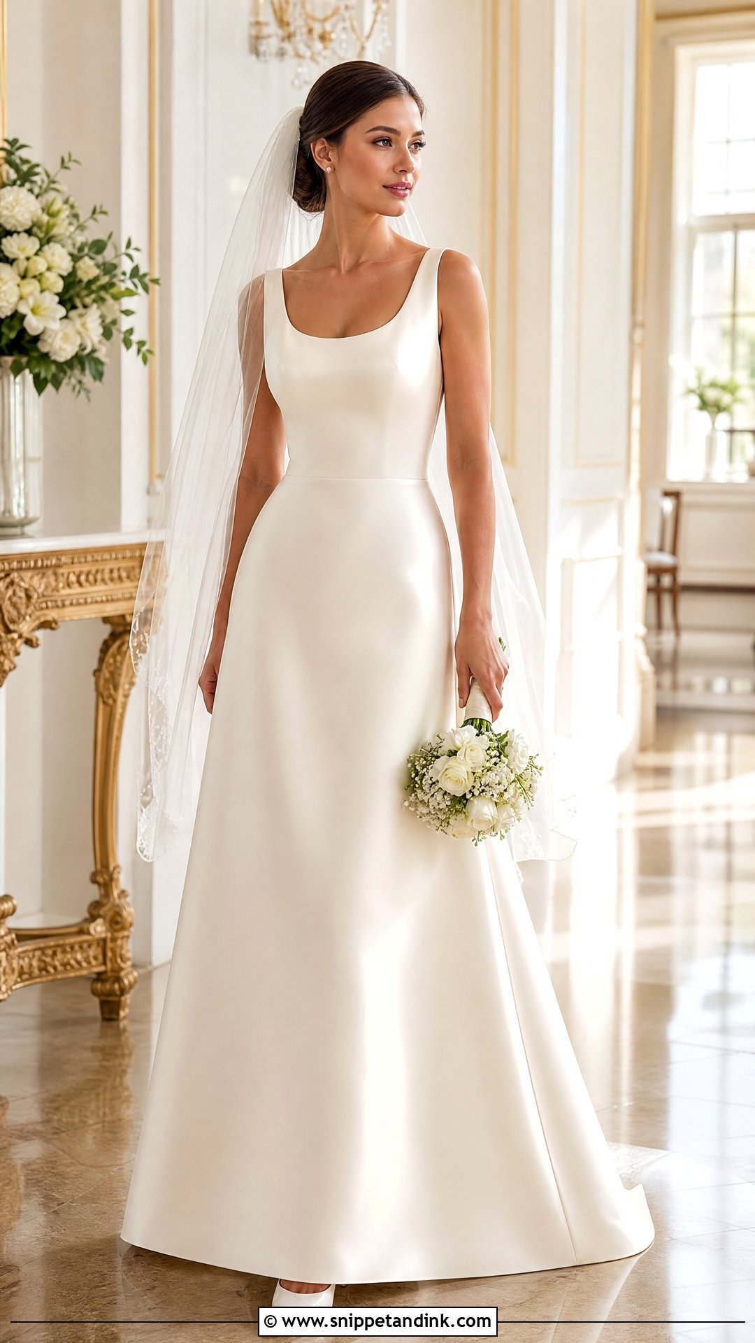 Satin A Line Bridal Dress - Snippet and Ink - 25 Bridal Dresses Simple Elegant