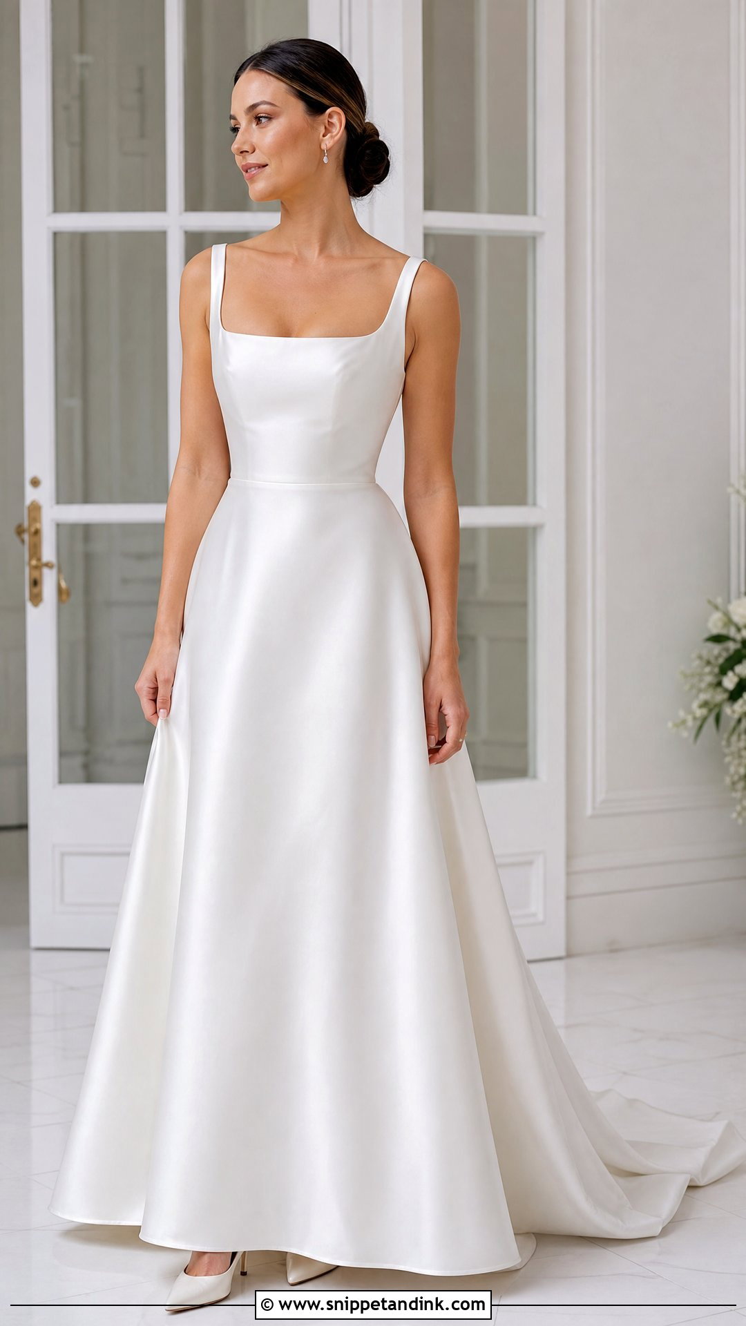 Satin A Line Bridal Dress - Snippet and Ink - 30 Bridal Dress Design Ideas