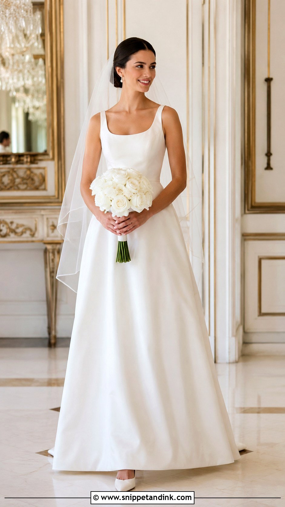 Satin A Line Bridal Dress - Snippet and Ink - 20 Simple Bridal Dresses