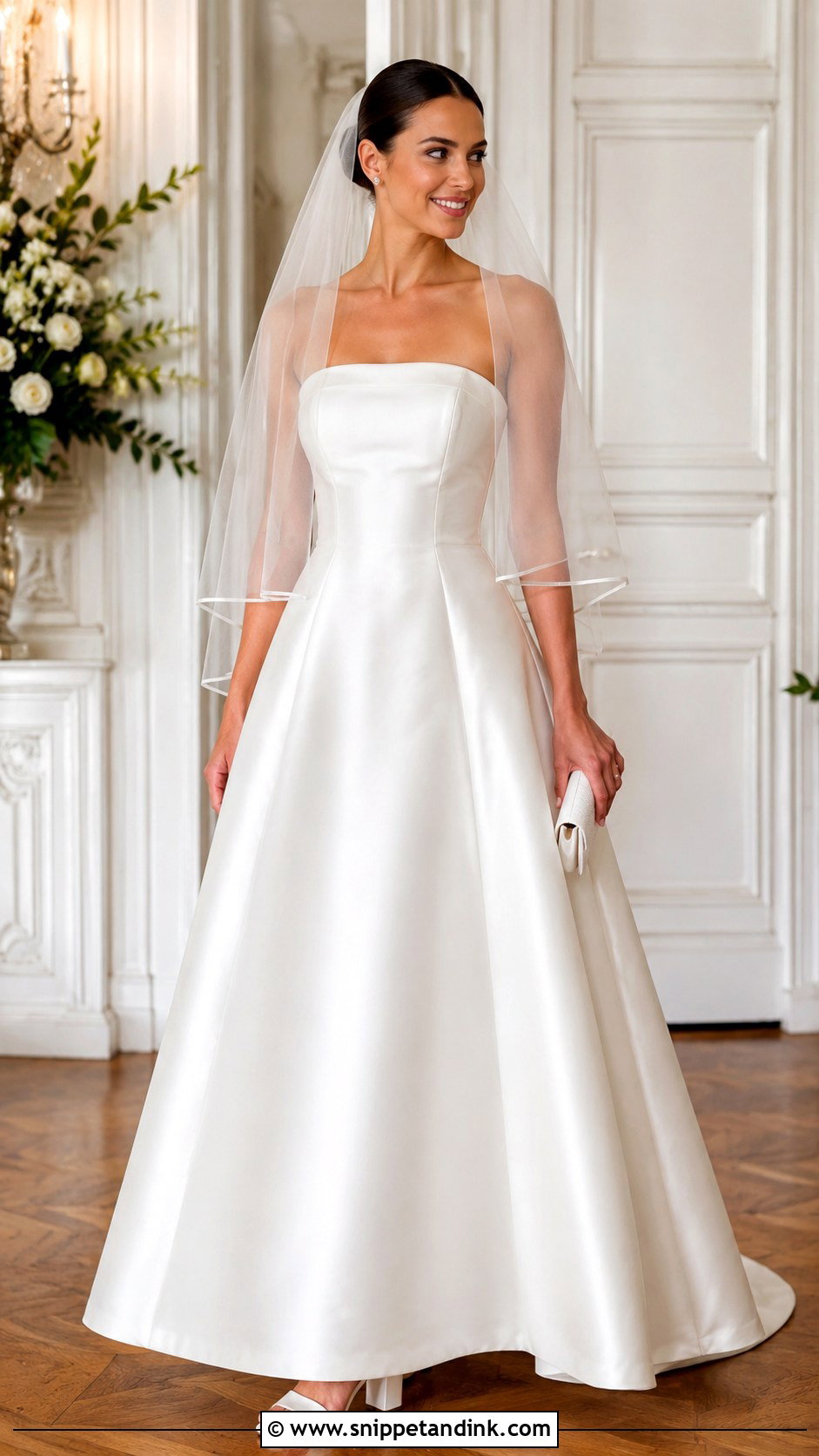 Satin A Line Bride Dress - Snippet and Ink - 25 Elegant Bride Dress Ideas