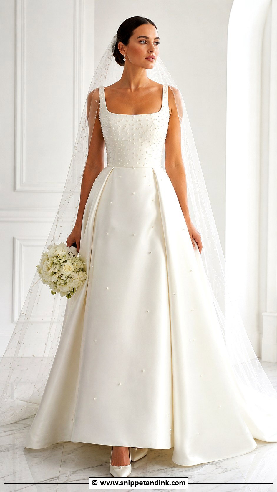 Satin A Line Bride Gown - Snippet and Ink - 30 Bride Gown Ideas