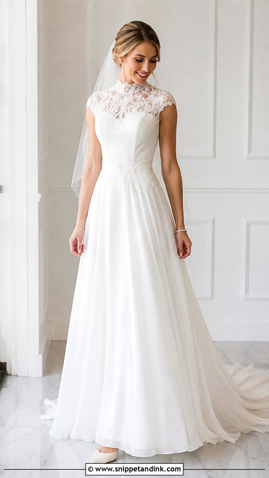Satin A Line Bride Look - Snippet and Ink - 25 Timeless Bride Ideas