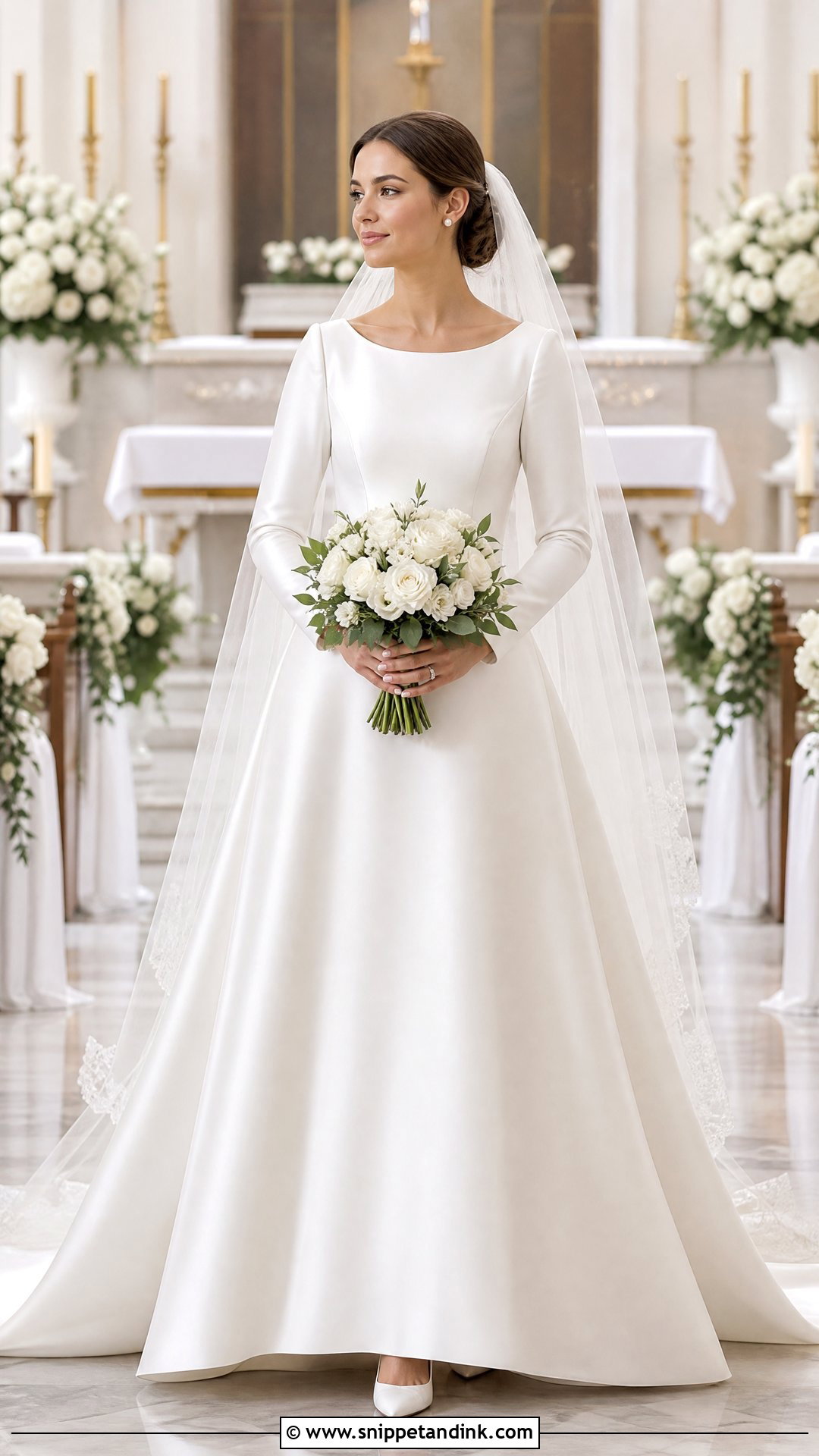 Satin A Line Christian Bride Gown - Snippet and Ink - 25 Christian Bride Gowns