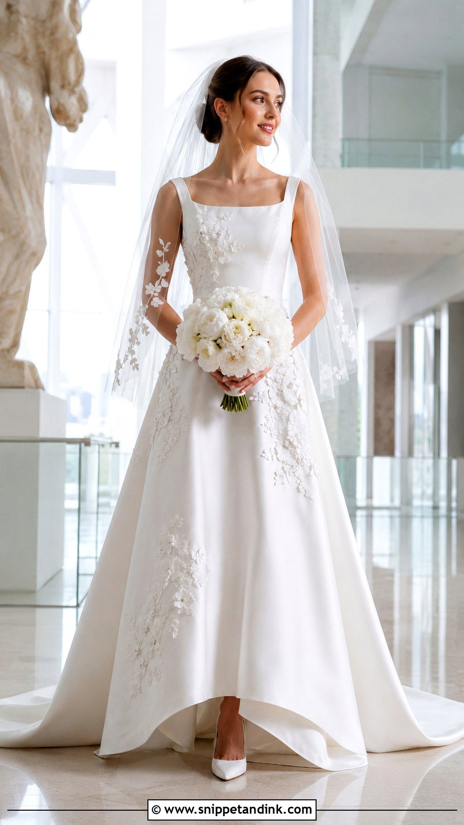 Satin A Line Evangeline Wedding Dress - Snippet and Ink - 20 Evangeline Wedding Dress Ideas