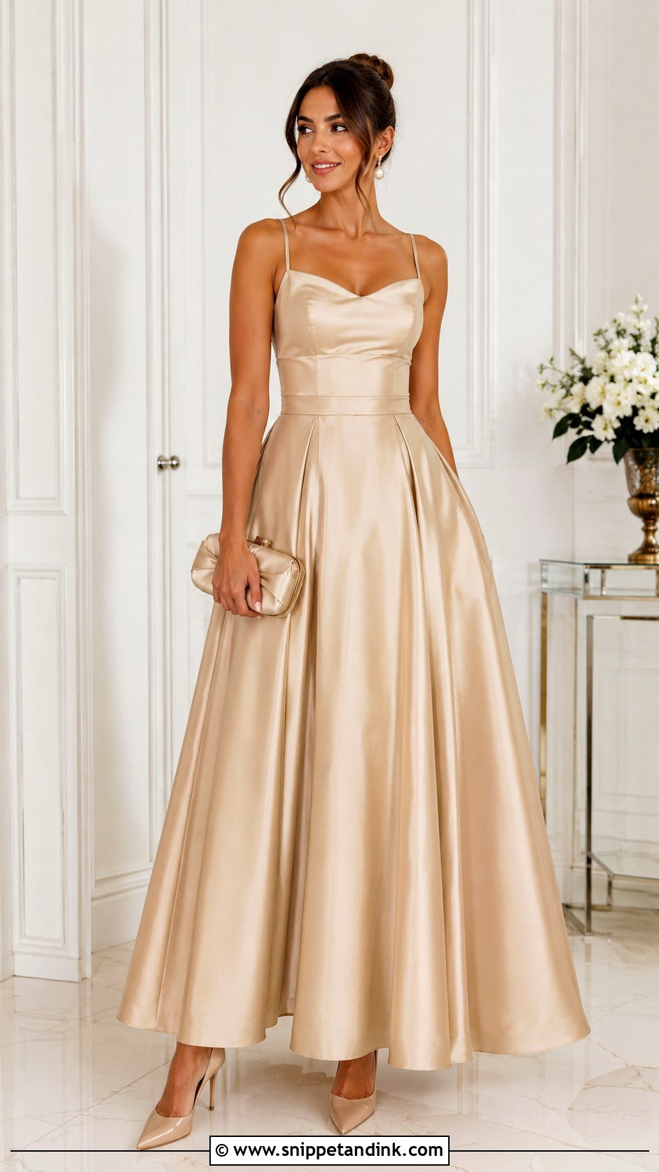 Satin A Line Gown - Snippet and Ink - 25 Gown Models Ideas