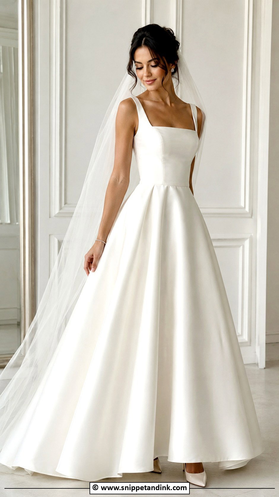 Satin A Line Marriage Dress - Snippet and Ink - 25 Marriage Dresses for Women