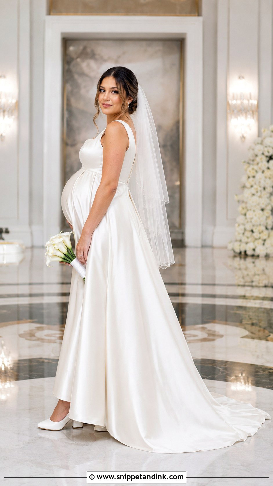Satin A Line Maternity Wedding Dress - Snippet and Ink - 20 Maternity Wedding Dresses Pregnant Brides