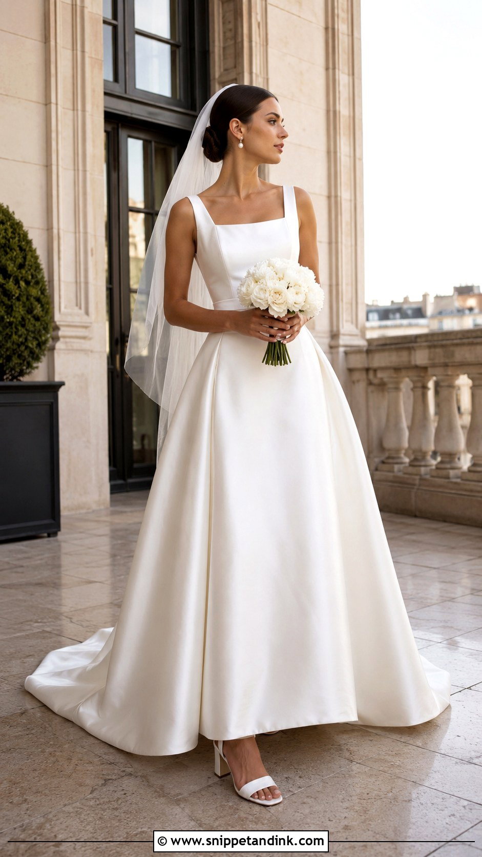 Satin A Line Morning Wedding Dress - Snippet and Ink - 20 Morning Wedding Dress Ideas