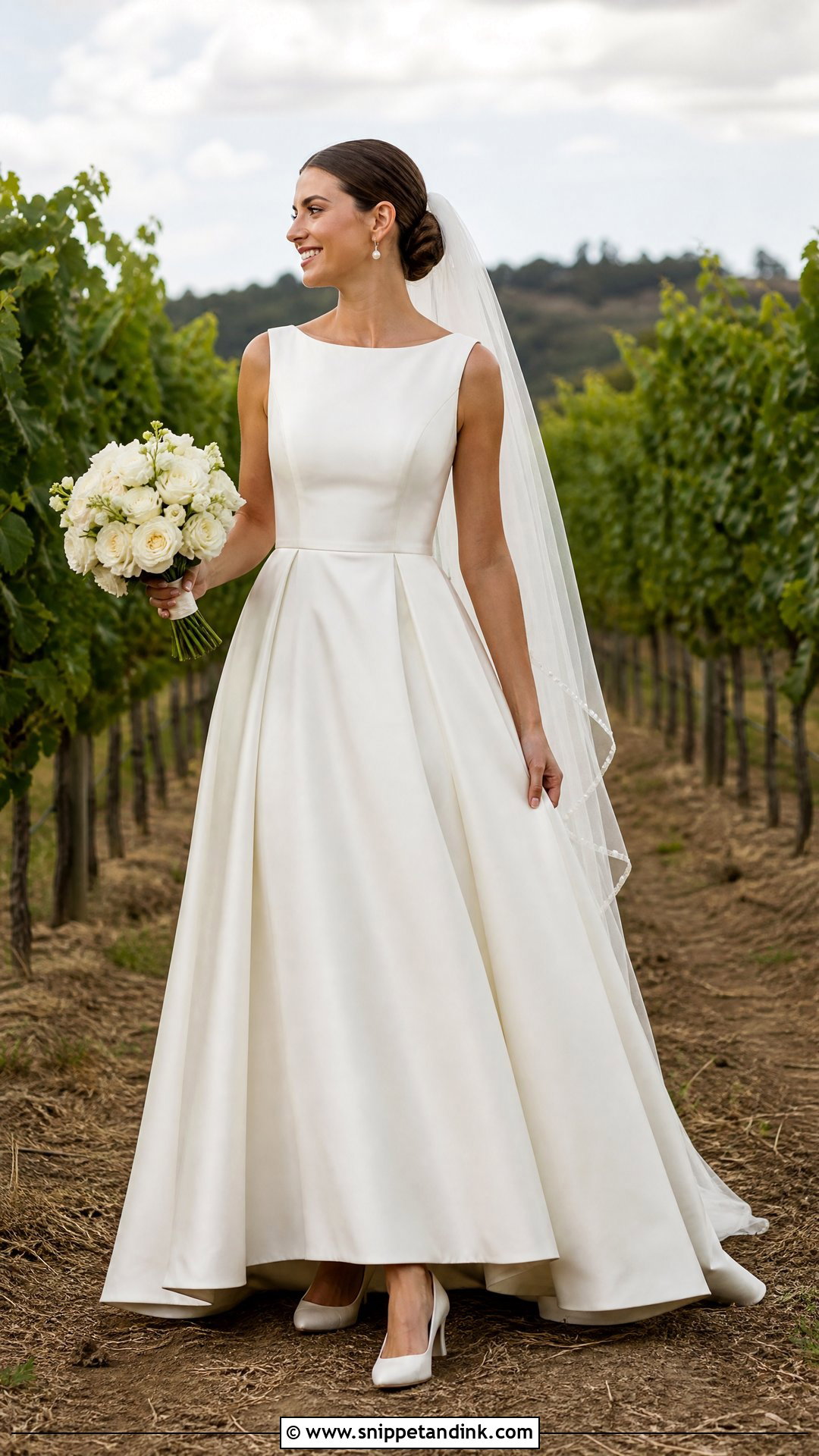 Satin A Line Vineyard Wedding Dress - Snippet and Ink - 20 Wedding Dress for Outdoor Wedding Ideas