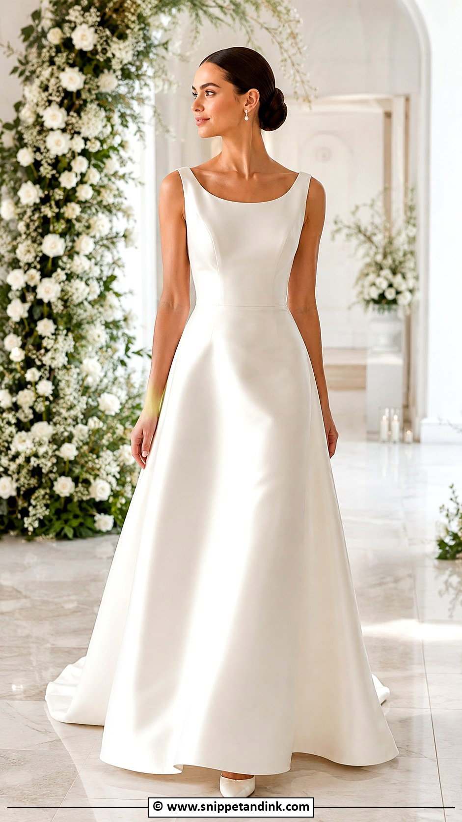 Satin A Line Wedding Dress - Snippet and Ink - 30 A-Line Wedding Dress Ideas
