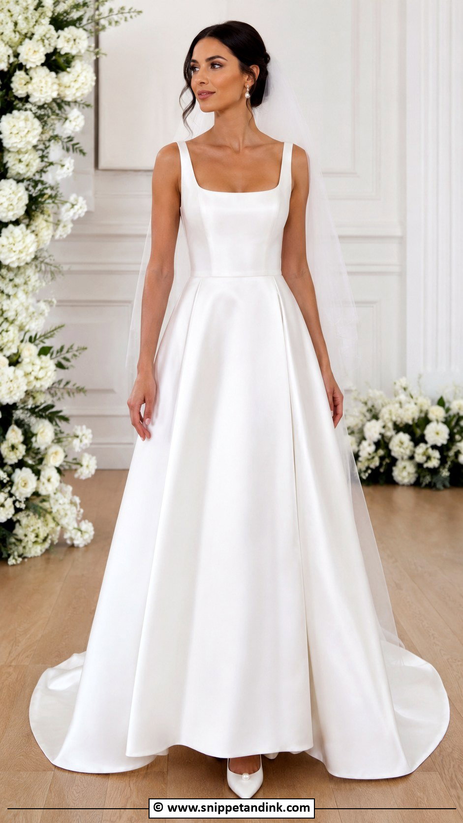 Satin A Line Wedding Dress - Snippet and Ink - 35 Satin Wedding Dress Ideas