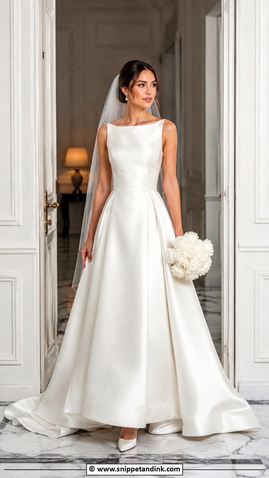 Satin A Line Wedding Dress - Snippet and Ink - 35 Wedding Dresses
