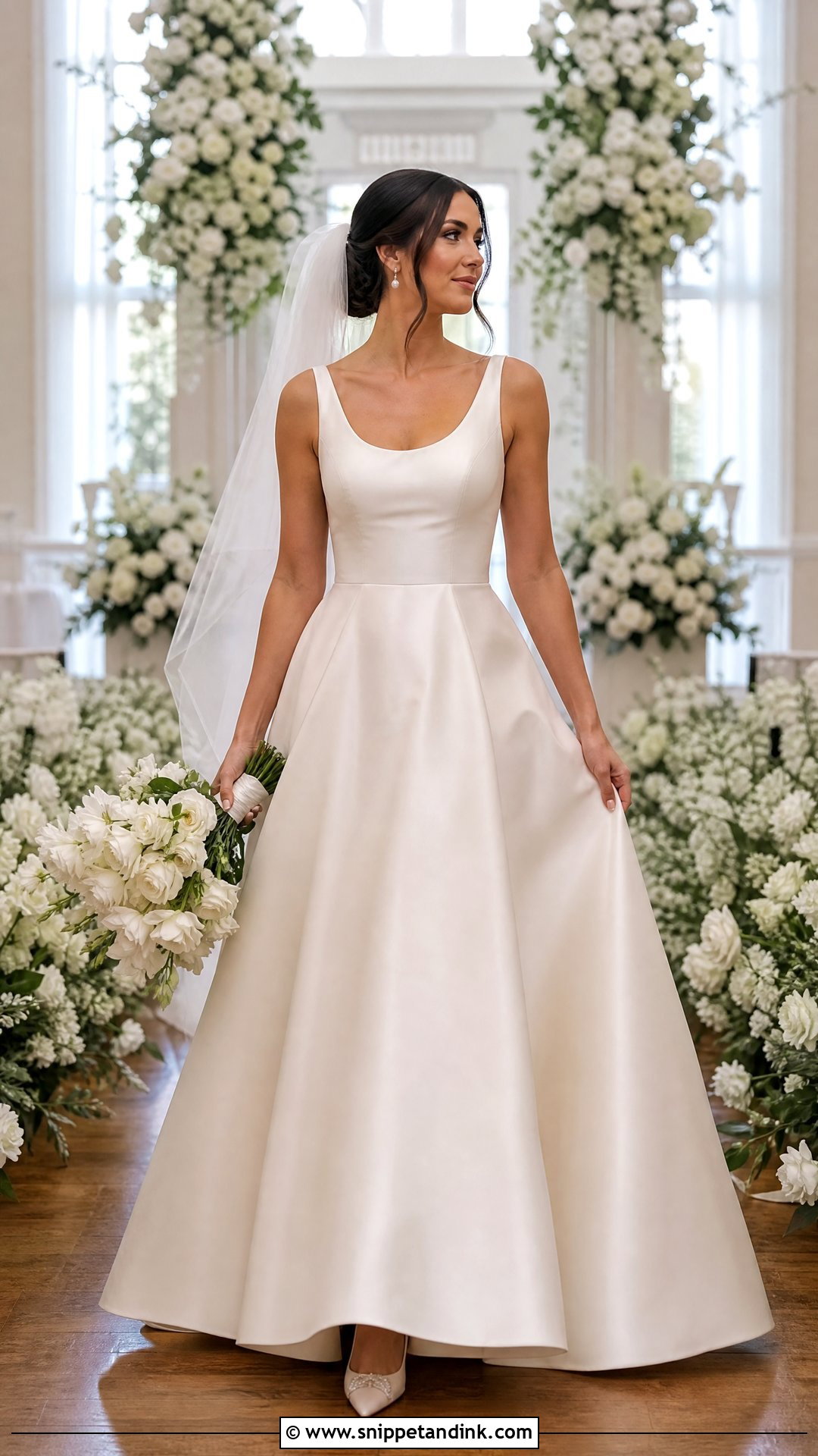 Satin A Line Wedding Dress - Snippet and Ink - 25 Bridal Satin Dress Style Ideas