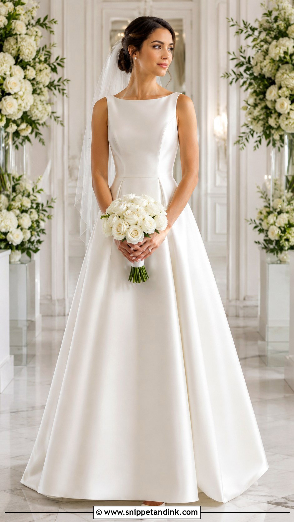 Satin A Line Wedding Dress - Snippet and Ink - 25 Classic Wedding Dresses