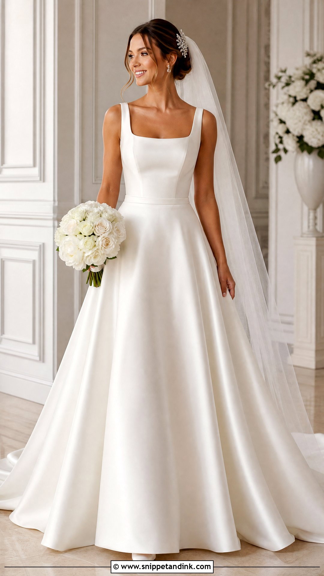 Satin A Line Wedding Dress - Snippet and Ink - 25 Magical Wedding Dress Ideas