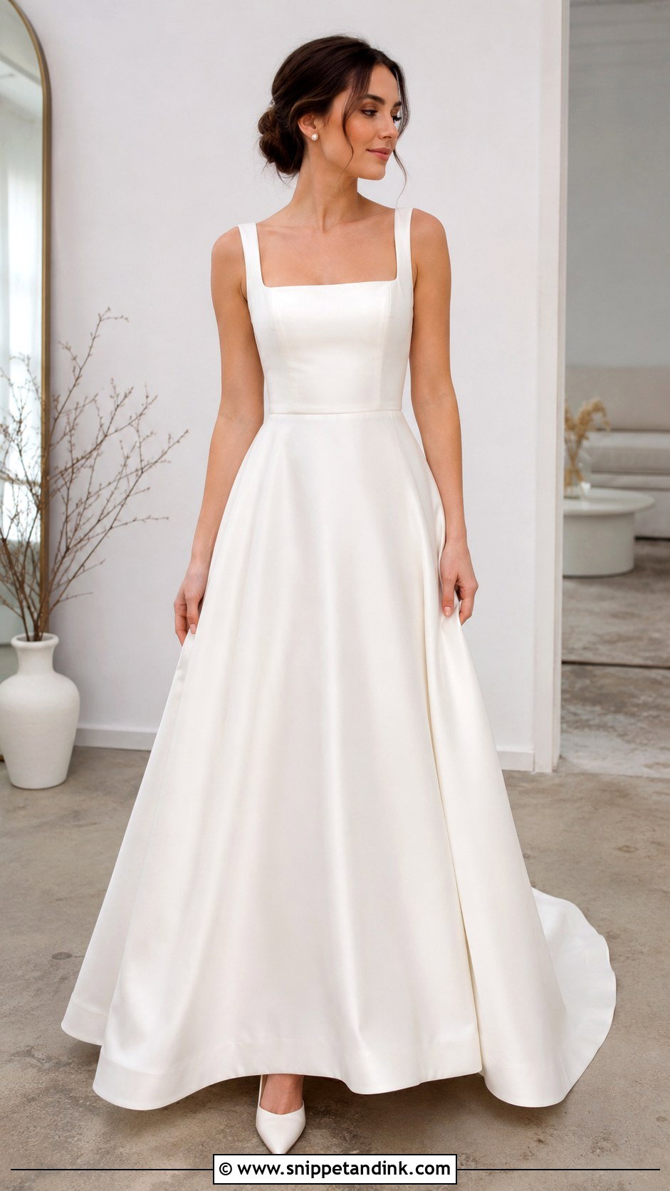 Satin A Line Wedding Dress - Snippet and Ink - 30 Fancy Wedding Dresses