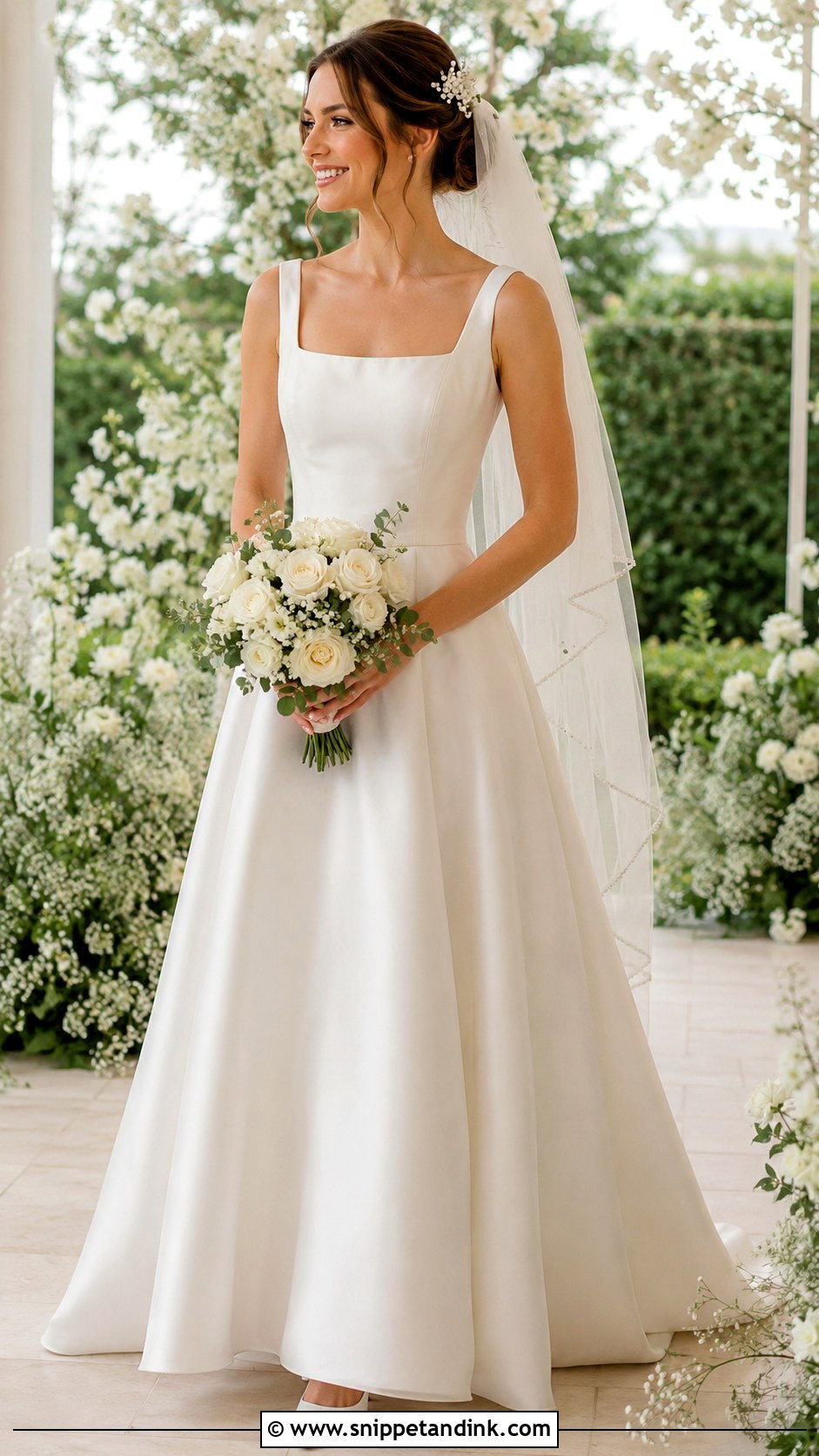 Satin A Line Wedding Dress - Snippet and Ink - 30 Satin Wedding Ideas