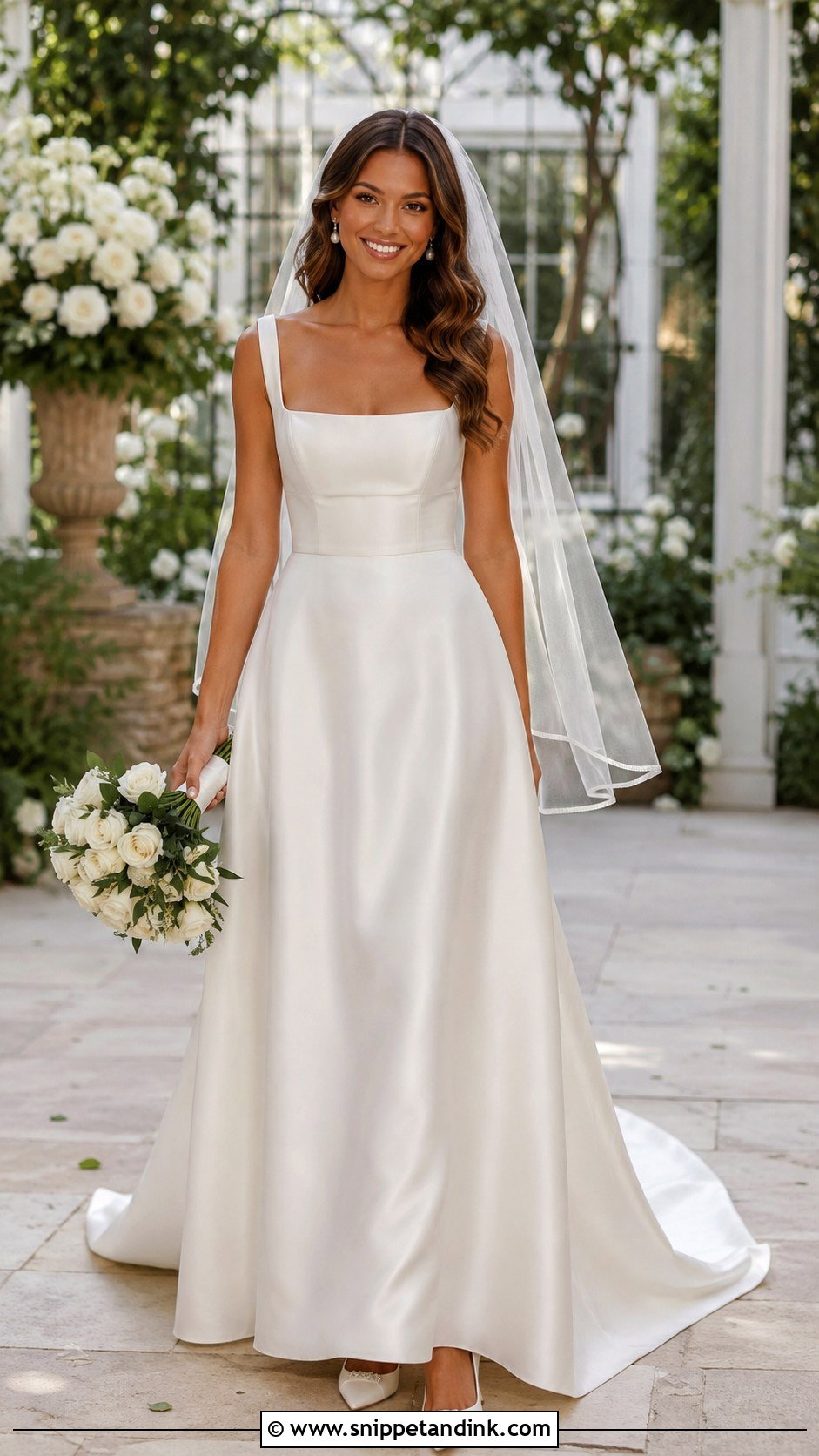 Satin A Line Wedding Dress - Snippet and Ink - 30 Satin Wedding Dresses