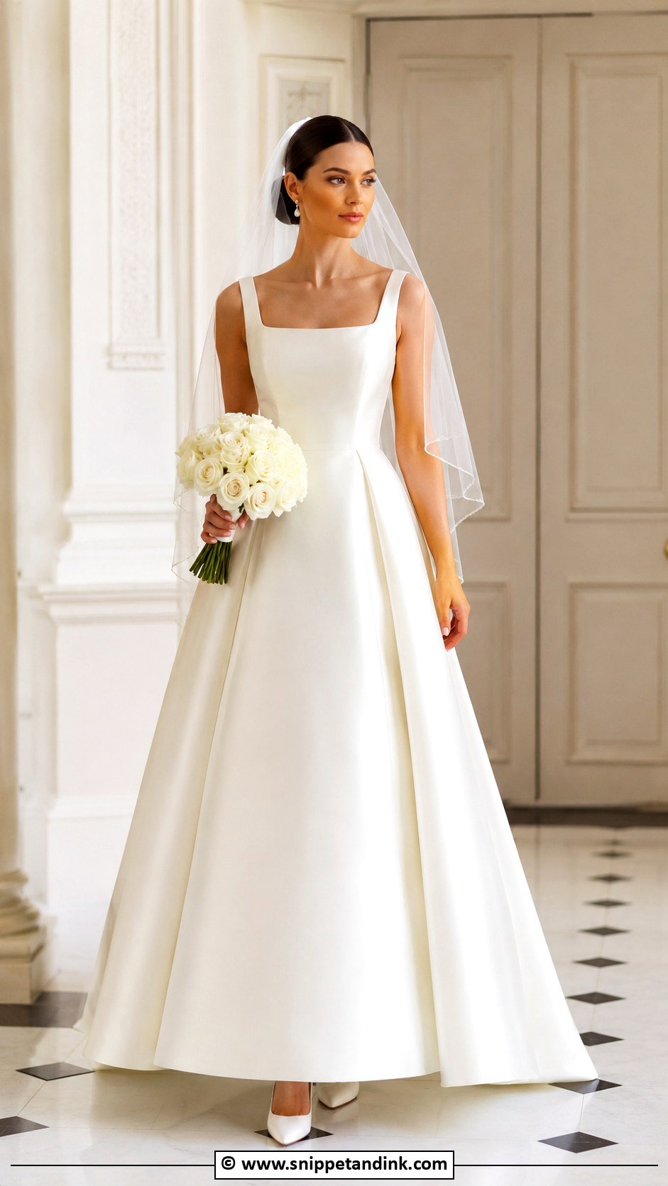 Satin A Line Wedding Dress - Snippet and Ink - 30 Beautiful Wedding Dresses