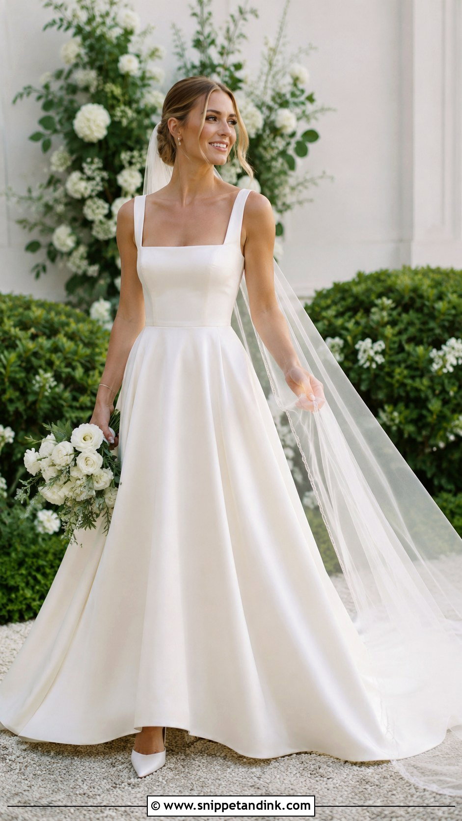 Satin A Line Wedding Dress - Snippet and Ink - 25 Classic Satin Wedding Dress Ideas