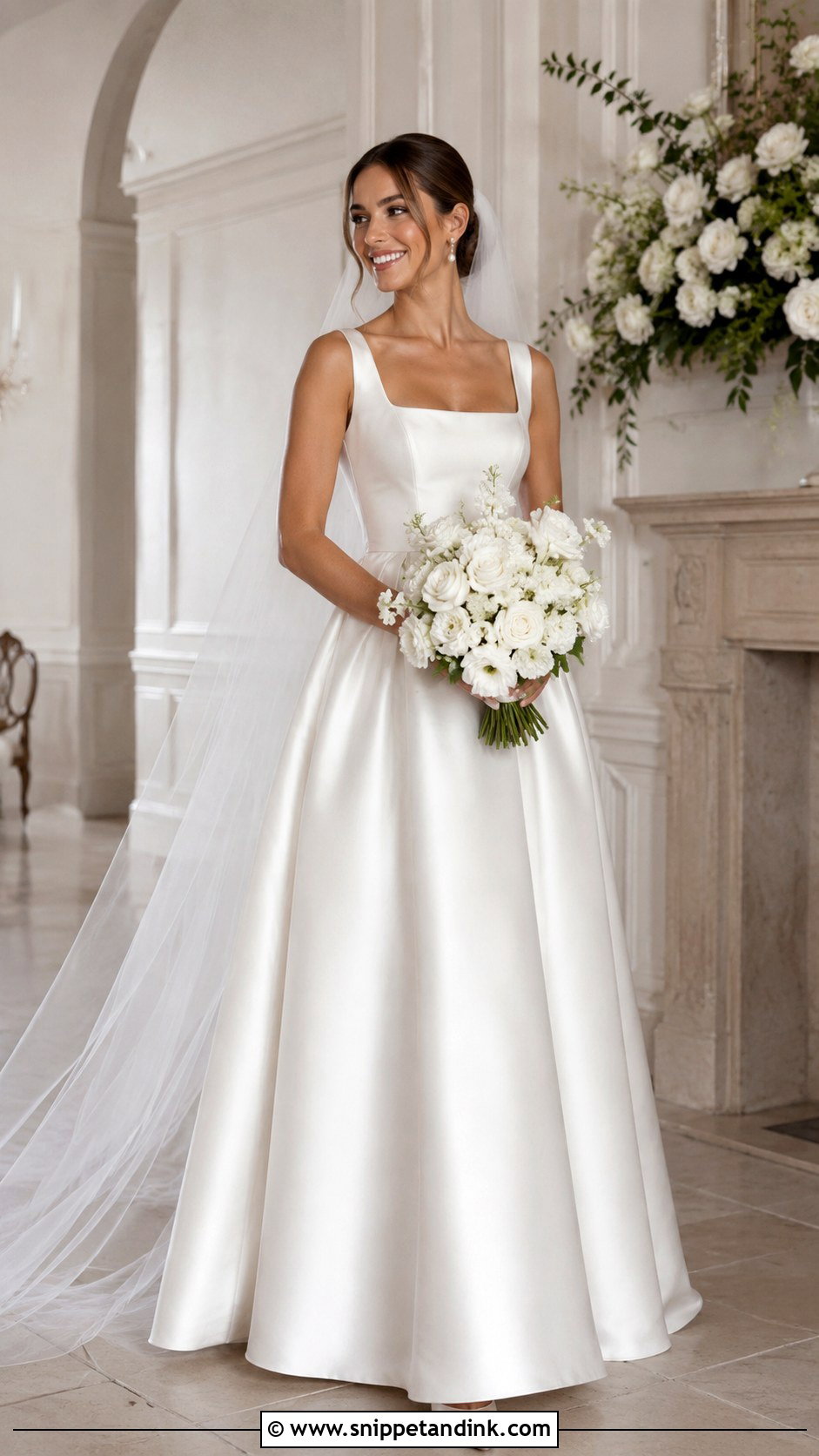 Satin A Line Wedding Dress - Snippet and Ink - 25 Classic Timeless Wedding Dress Ideas