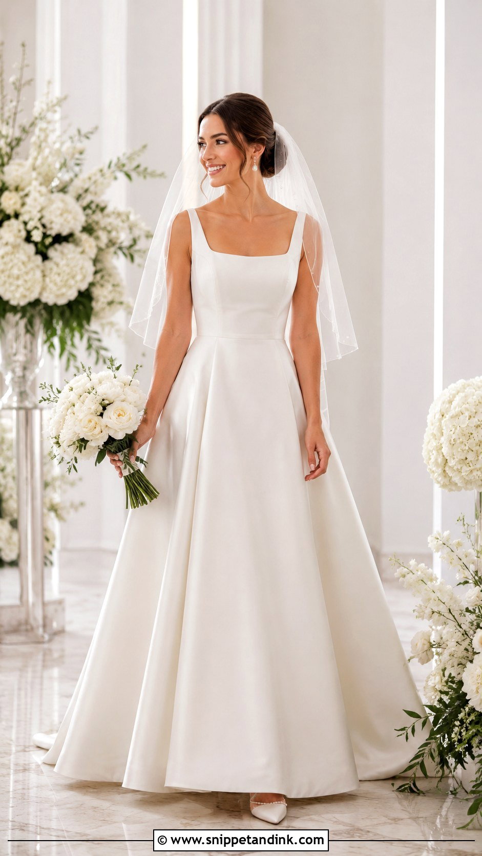 Satin A Line Wedding Dress - Snippet and Ink - 25 Classy Elegant Wedding Dresses