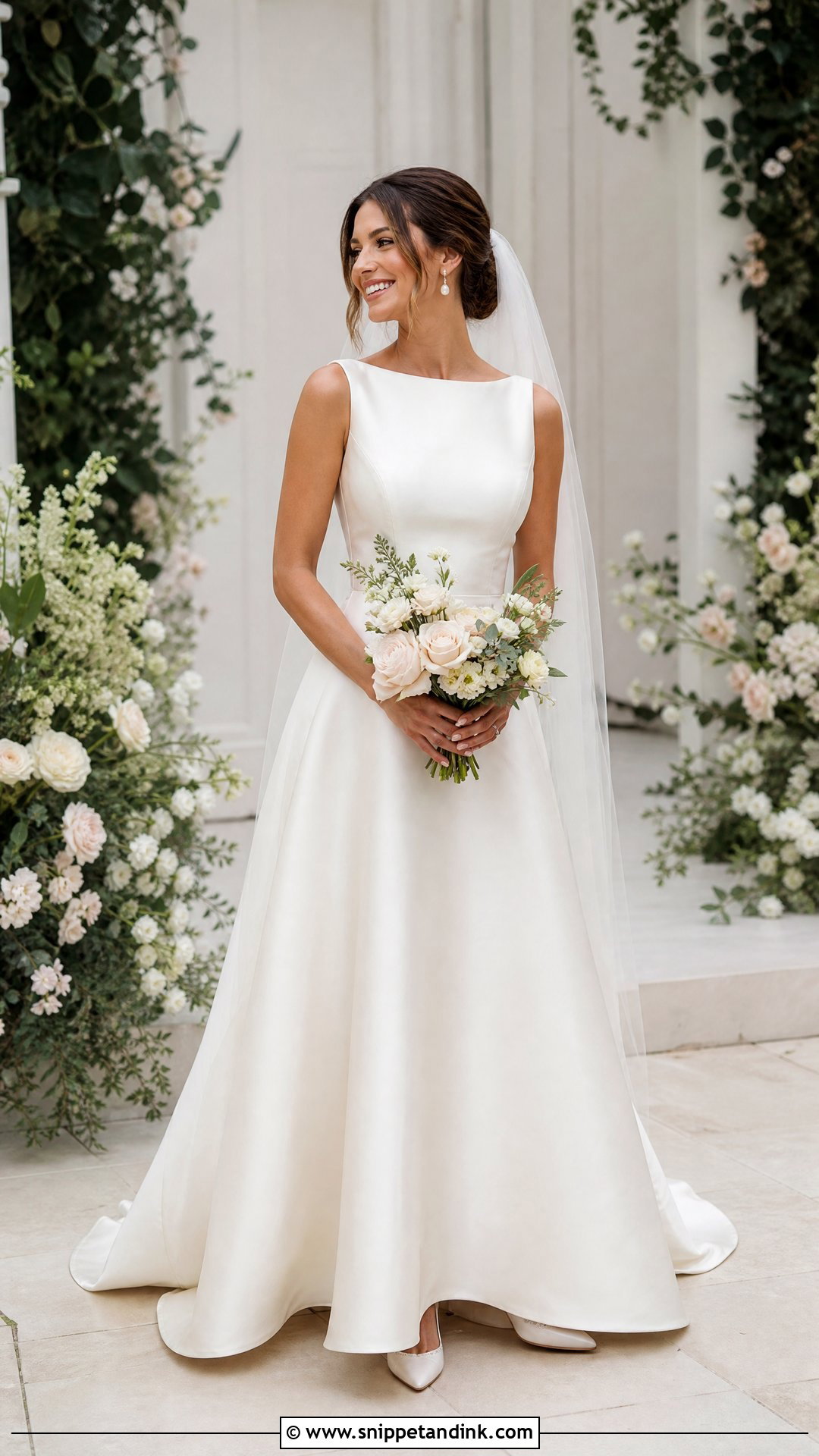 Satin A Line Wedding Dress - Snippet and Ink - 25 Satin Bridal Gowns