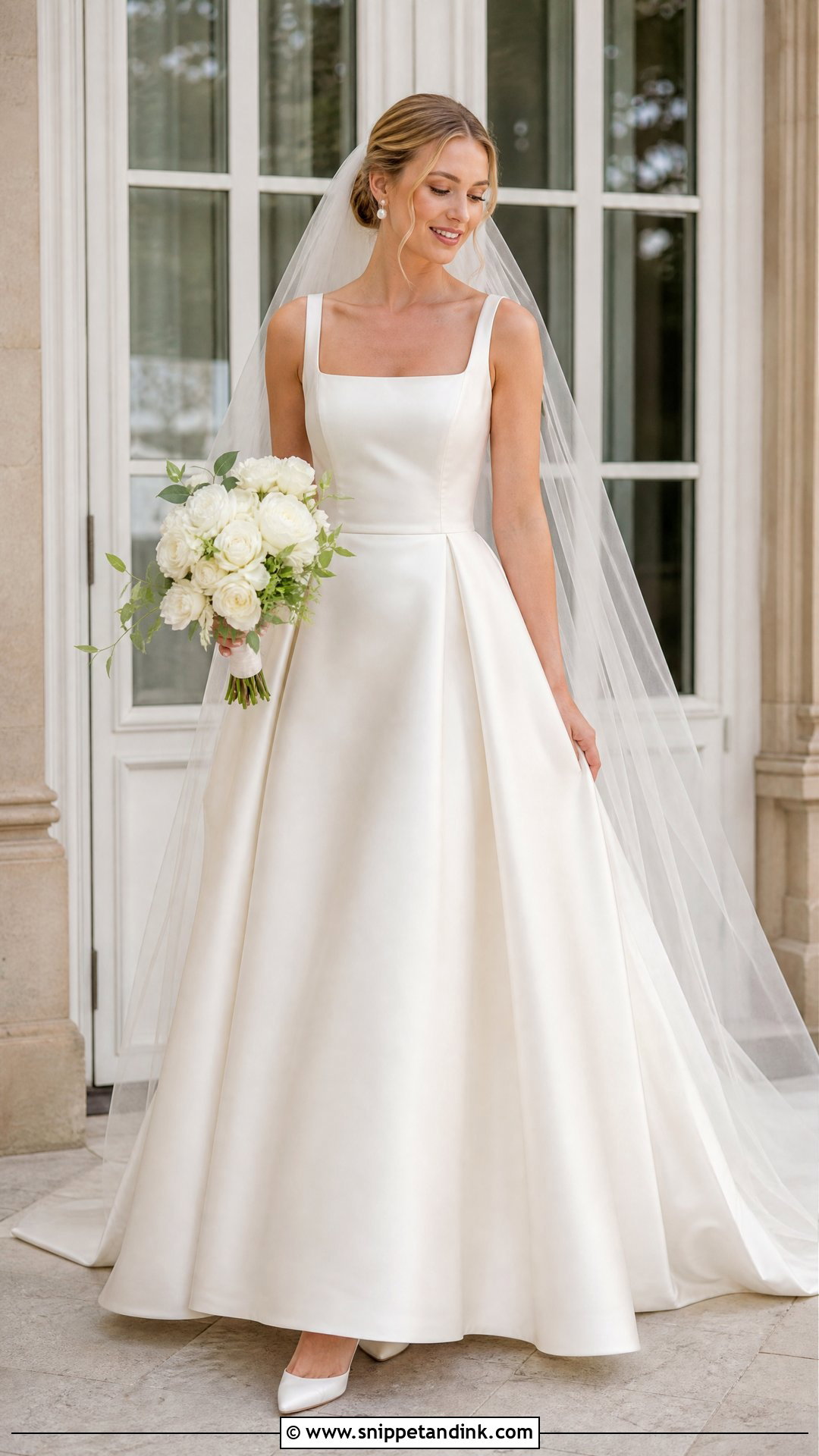Satin A Line Wedding Dress - Snippet and Ink - 25 Sophisticated Wedding Dress Ideas