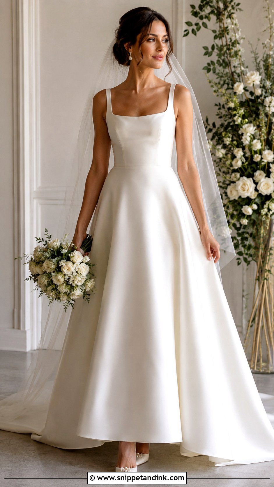Satin A Line Wedding Dress - Snippet and Ink - 25 Timeless Wedding Dresses