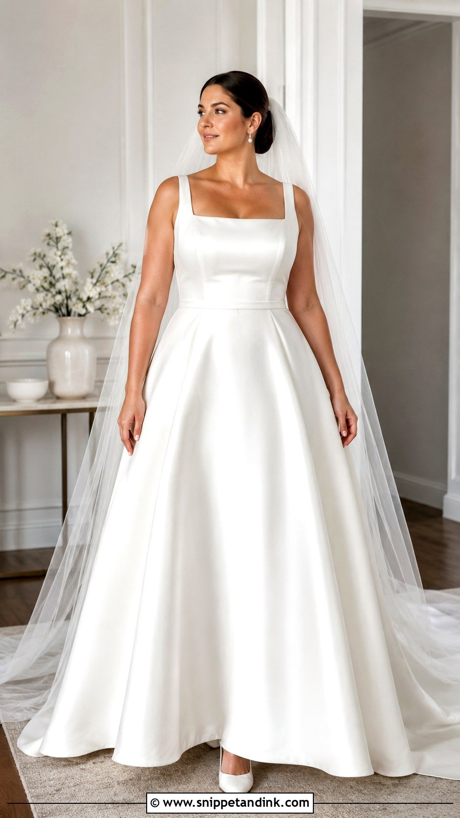 Satin A Line Wedding Dress - Snippet and Ink - 25 Wedding Dress for Big Bust Ideas