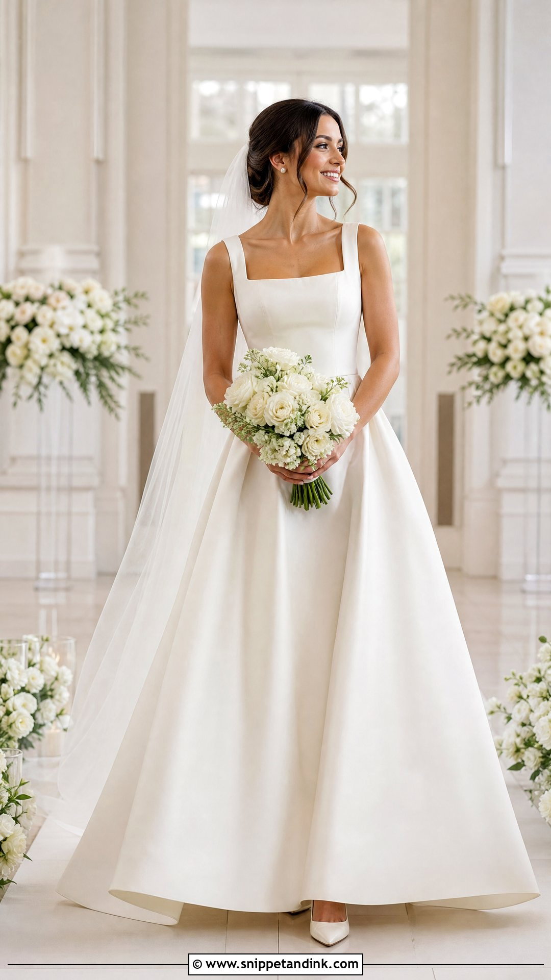 Satin A Line Wedding Dress - Snippet and Ink - 25 Wedding Dresses Inspiration