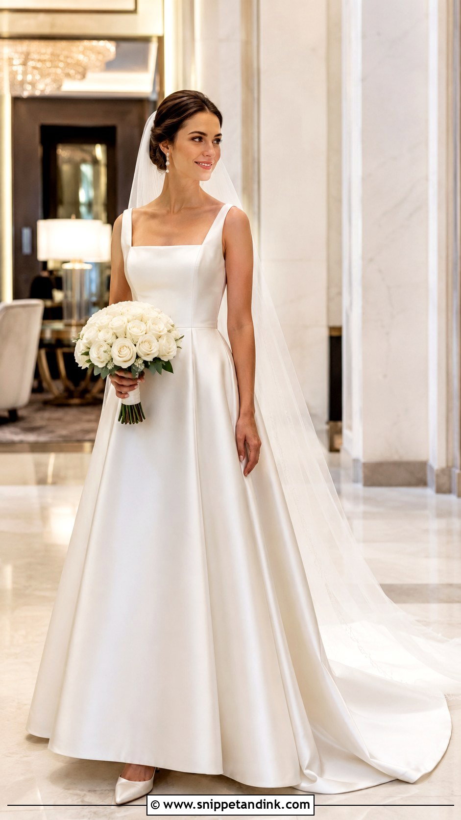 Satin A Line Wedding Dress - Snippet and Ink - 20 A Frame Wedding Dresses
