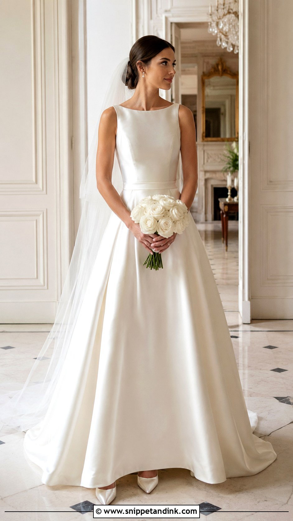 Satin A Line Wedding Dress - Snippet and Ink - 20 Classic Timeless Wedding Dresses