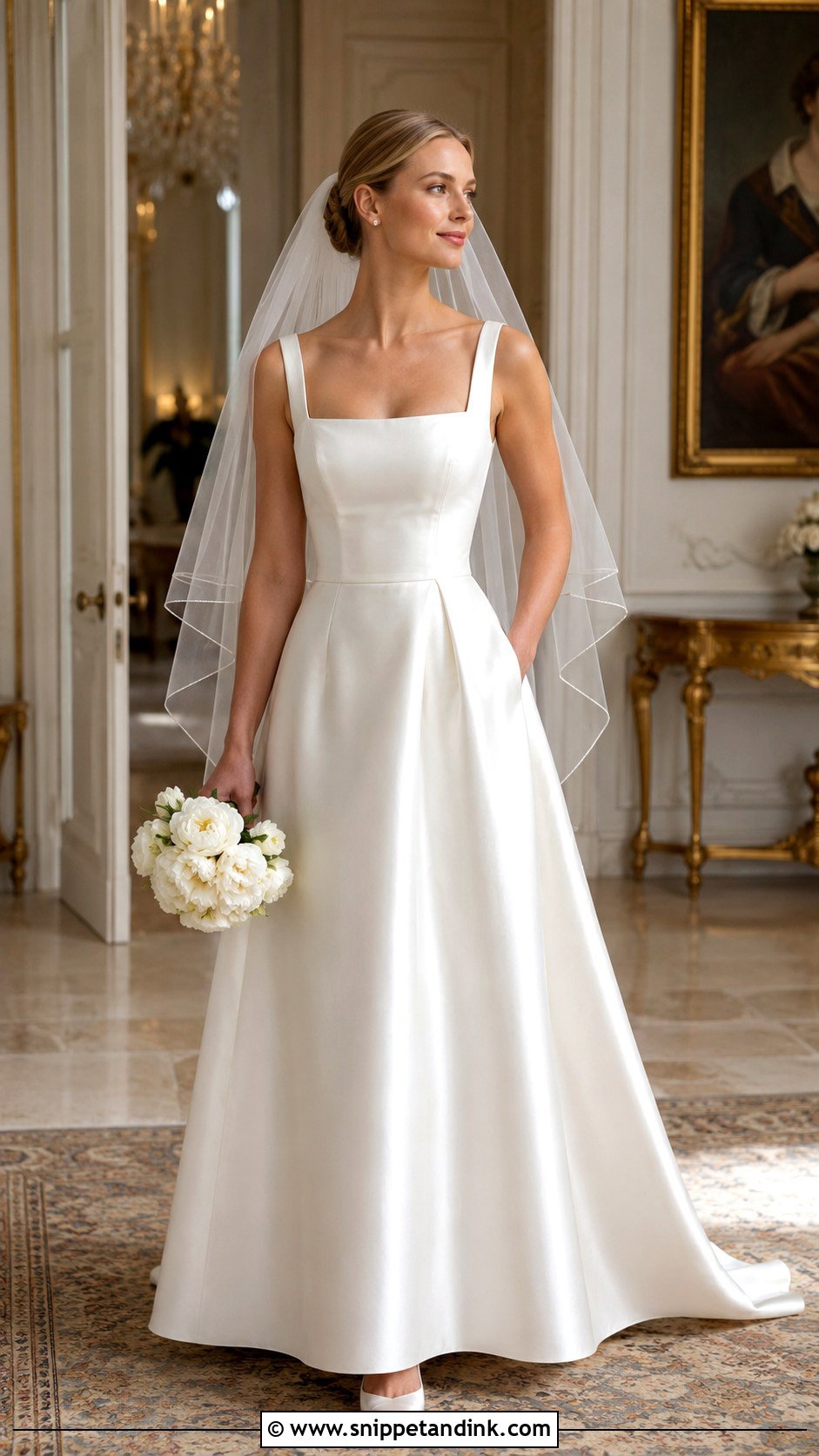 Satin A Line Wedding Dress - Snippet and Ink - 20 Classical Wedding Dress Ideas