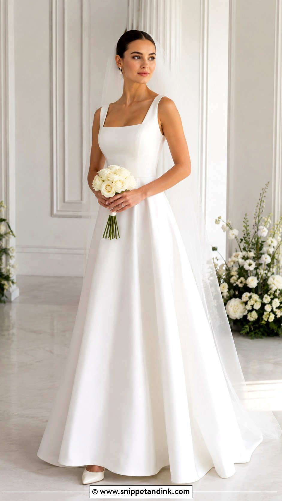Satin A Line Wedding Dress - Snippet and Ink - 20 Elegant Plain Wedding Dress Ideas