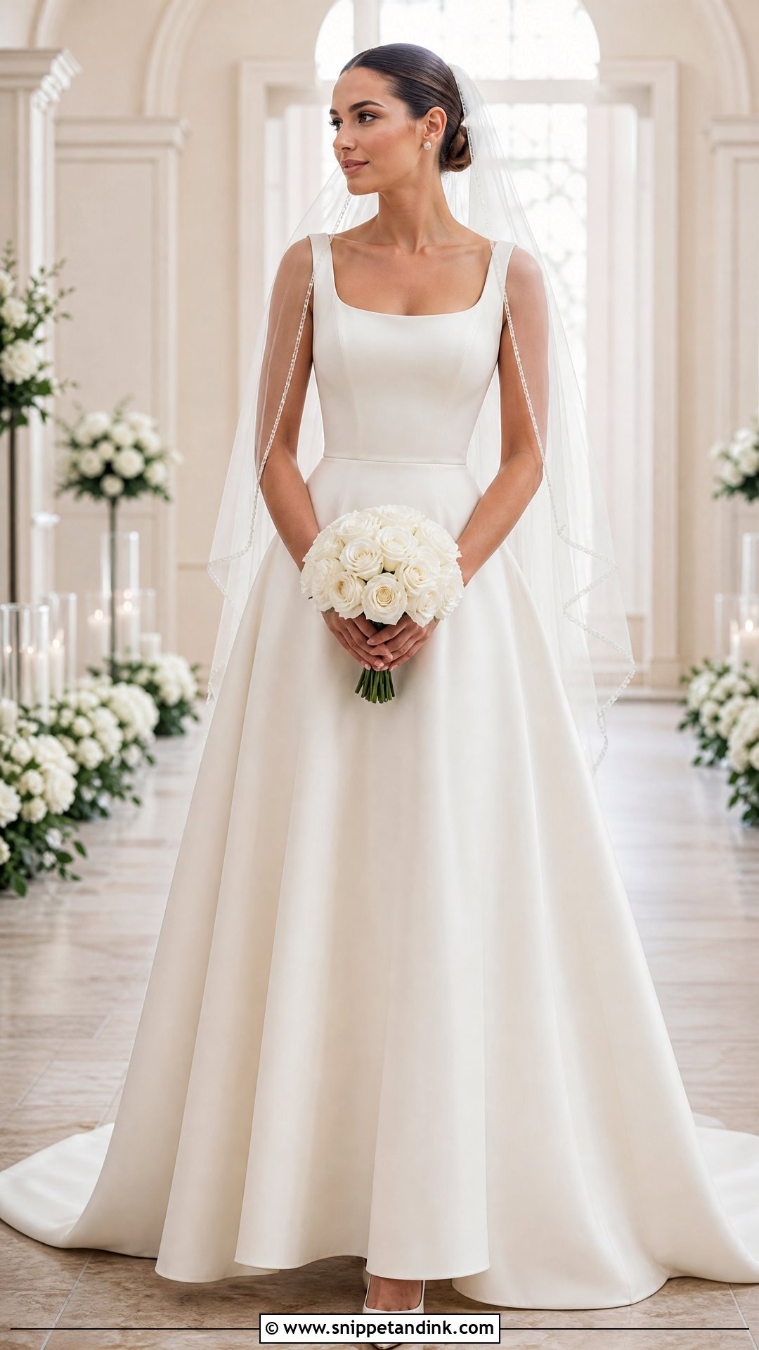 Satin A Line Wedding Dress - Snippet and Ink - 20 Simple Plain Wedding Dress Ideas